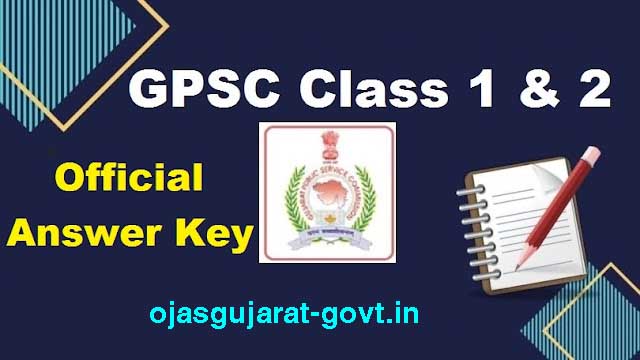 GPSC Class 1 2 Exam Key 2024