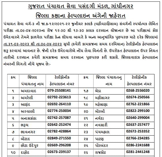 GPSSB Junior Clerk Call Letters 2023 Call Letter Ojas Gujarat